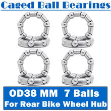 Caged Ball Bearings OD 38mm ( 8 PCS ) Rear Bike Wheel Hub Headset Crankshaft Pivot Retainer Steel Oversize 7 Balls Bearing 38 mm 2024 - buy cheap