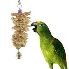 Pet Parrot Bird Natural Grass Toys Chewing Bite Hanging Cage Bell Swing Climb 2024 - buy cheap