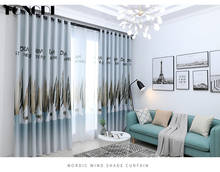 TONGDI-cortina opaca moderna de estilo nórdico, decoración de lujo con estampado elegante de bosque de alce para el hogar, sala de estar y dormitorio 2024 - compra barato