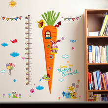 Cartoon Carrot Height Measuring Wall Stickers Animals Mural Decals for Kids Room Baby Bedroom Decoration 2024 - buy cheap