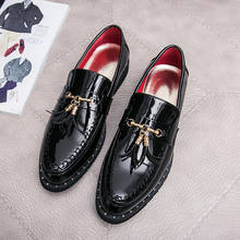 2021 New Arrival Fashion Men British Rivet Tassel Thick Bottom Slip-On Oxford Formal Shoes Male Wedding Prom Homecoming Footwear 2024 - buy cheap