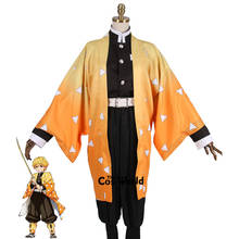 Demon Slayer: Kimetsu no Yaiba Agatsuma Zenitsu Kimono Yukata uniforme, disfraz de Anime para Cosplay 2024 - compra barato