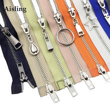 80/100/120 CM Metal Zipper Fabric Silver Teeth Double Zipper Sliders For Sewing Garment Decoration Materials D737 2024 - buy cheap