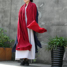 Lenço feminino folgado de algodão, cachecol folgado de cor sólida com rugas xale vintage para mulheres primavera e outono 2024 - compre barato