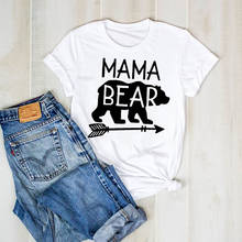 Impressão feminina senhora mãe seta impresso mãe urso mãe gráfico t roupas das senhoras camiseta feminino camisa das mulheres 2024 - compre barato