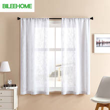 BILEEHOME 2PCS Flax Textured Short Sheer Curtains for Living Room Bedroom Kitchen Tulle Window Treatment Small Curtains Panels 2024 - buy cheap