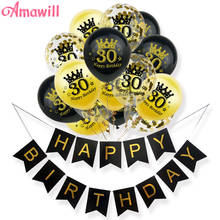Amatwill-Globo de confeti de látex para adultos, Decoración de cumpleaños, 30, 40, 50 y 60 años 2024 - compra barato