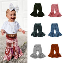 Baby Velvet Flared Pants Girls Velvet Bell-Bottoms Baby Children Long Flared Trousers Casual Elastic Waist Pants for Kids 2020 2024 - buy cheap