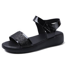 Women Sandals Shoes Summer Bling Hook & Loop Wedges Platform Flat Breathable Beach Outdoor Flip Flop Female Comfortable 2024 - buy cheap