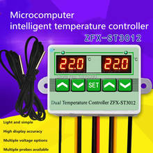 Controlador electrónico de temperatura para microordenador, interruptor de ZFX-ST3012 de CC de 12V y 24V, control dual de temperatura, sonda Dual, 1 ud. 2024 - compra barato