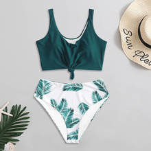 Sport Halter Bikini Set Summer 2020 May Tropical Plant Print Wrap Swimsuit Women Beach Bathing Suits Ladies Swimwear Biquine# 8 2024 - buy cheap