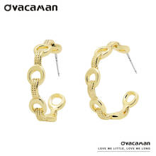 Dvacaman Simple Hollow Silver Needle C Shape Hoop Earrings for Women Charm Gold Metal Statement Earrings Jewelry Fashion Brincos 2024 - buy cheap