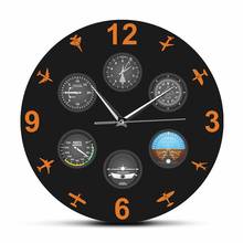 Aviation Aviator Modern Design Printed Wall Clock Flight Instrument with Military Aircrafts Silent Timepiece Pilot Watch 2024 - buy cheap