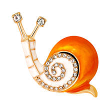 Lovely Animal Snail Brooch Crystal Snail Pin Brooch Fashion Jewellery Charms 2024 - buy cheap