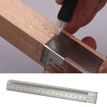 Carpintaria scribing ferramenta ângulo direito régua escala buraco medidor de marcação linha vertical marcador scriber ferramenta com furo 2024 - compre barato