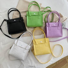 New Fashion Women Solid Crossbody Handbag Alligator PU Casual Shoulder Top-Handle Bag  Hit Color Portable Handbag 2020 2024 - buy cheap