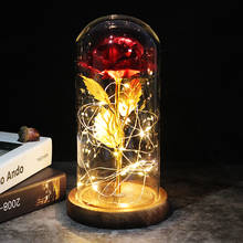 Beauty And The Beast Rose LED Enchanted Galaxy Rose Eternal Flower Lights In Dome For Christmas Mother's Valentine's Day Gift 2024 - buy cheap