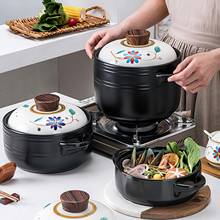 Ceramic Casserole Japanese White Cover Black 1.5L To 4.5L Round Soup Pot Household Kitchen Supplies Cooking Utensils Saucepan 2024 - buy cheap