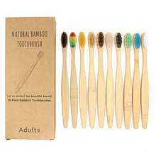 Conjunto de escovas de dente para adultos e crianças, 5/10 conjuntos de escovas de dentes macias de bambu, escova de dentes ecológica de nylon 2024 - compre barato
