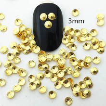 100Pcs/Lot Japan Korea Rivet Studs 3mm Gold Mini Thread Round  Metal Alloy Nail Art Decorations 3D DIY Sticker Jewelry Charms 2024 - buy cheap