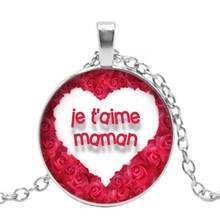 Мода 2019 новое ожерелье ручной работы Maman Je T Aime De Tout Mon Couer стеклянный кулон ожерелье, чтобы отправить подарок для мамы 2024 - купить недорого