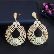 ThreeGrace Luxury Cubic Zirconia African Yellow Gold Color Big Long Dangle Drop Earrings for Women Wedding Party Jewelry ER400 2024 - buy cheap