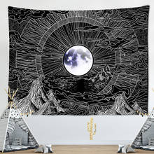 psychedelic tapestry moon print wall hanging witchcraft hippie wall tapestry wall carpet boho decoration home decor 2024 - buy cheap