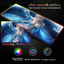 Sexy Anime Girl  XL Large Mousepad RGB Esports Game Player Computer Keyboard Pad Color Light Non-slip Rubber LED Desktop Pad 2024 - buy cheap