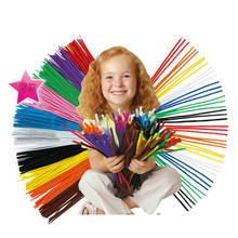 Limpiadores con puntas de chenilla para niños, juguetes hechos a mano, artesanía artesanal, creatividad educativa, 100 Uds. 2024 - compra barato