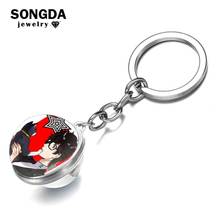 SONGDA Persona 5 Keychain Akira Kurusu Anne Takamaki Two Sided Cartoon Print Glass Ball Key Chain Game P5 Key Ring Gift for Fans 2024 - buy cheap
