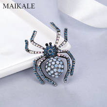 Maikale bonito strass aranha broche pinos broche de cristal inseto broches para mulheres camisa terno crianças saco acessórios charme presentes 2024 - compre barato