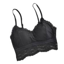 French Style Lace Bralette Padded Bra Summer Women Crop Tops Wireless Underwear Sexy Back Tube Top Comfortable Lingerie 2024 - buy cheap