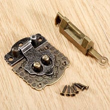 1 Set Antique Bronze Chinese Old Lock Wooden Box Padlock & Vintage Cabinet Box Toggle Latch Hasp Buckle Clasp Furniture Hardware 2024 - buy cheap