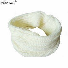 VISNXGI 2021 Winter Fashion Womens Warm Scarves Knit Neck Circle White Wool Blends Multi-Purpose Wool Scarf Bufandas Hot Sale 2024 - buy cheap