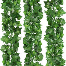 200CM Artificial Plants Creeper Green Leaf Ivy Vine For Home Wedding Decor Wholesale DIY Hanging Garland Artificial Flowers 12pc 2024 - buy cheap