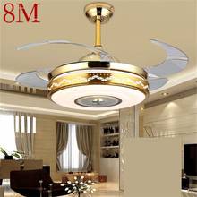8M Ceiling Fan Light Invisible Modern Luxury Gold Figure LED Lamp With Remote Control For Home 2024 - buy cheap