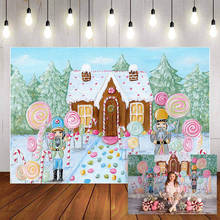 Mehofond Merry Christmas Photography Background Candy land Candy Winter White Snow House Photophone Backdrop Photo Studio 2024 - buy cheap