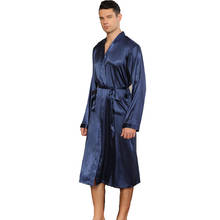 Camisola de cetim masculina grande, roupão de dormir de alta qualidade, lingerie de seda, robe 4xl 5xl 2024 - compre barato