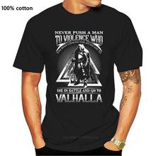 Marca de algodão roupas masculinas ajuste fino t camisa viking t camisa-valhalla 2024 - compre barato