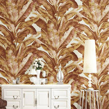 Wellyu-papel tapiz 3d de plantas verdes nórdicas, hojas de plátano dorado, bosque Tropical, papel tapiz para habitación 2024 - compra barato