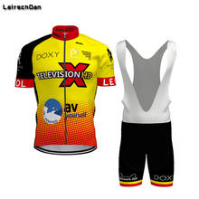 SPTGRVO-Conjunto de ropa de ciclismo Lairschdan para hombre y mujer, maillot de manga corta divertido, color amarillo, para verano, 2020 2024 - compra barato