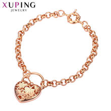 Xuping-pulsera con colgante en forma de corazón para mujer, joyería elegante, Color oro rosa, a precio más bajo, 74553 2024 - compra barato