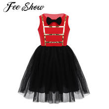 Kids Mesh Tutu Skirt Children Halloween Cosplay Costumes Sleeveless Red Black Circus Girls Outfit Fancy Party Role Playing Dress 2024 - buy cheap