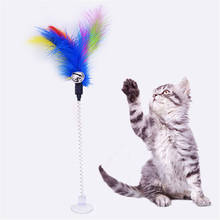 Vareta de brinquedo para gatos, brinquedo interativo com ventosa, para animais de estimação, varinha de brinquedo engraçada com sino 2024 - compre barato