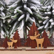 Подарок на Рождество Деревянный Mini Elk DIY настольное украшение Рождественское украшение 2021 Новогоднее украшение Счастливого Рождества 2024 - купить недорого
