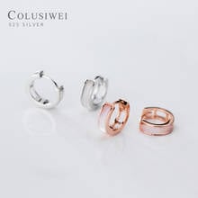 Colusiwei real 925 prata esterlina clássico branco concha hoop brincos para as mulheres rosa cor de ouro brinco moda jóias finas 2024 - compre barato