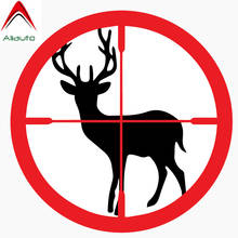 Aliauto Reflective Car Sticker Deer Hunting Hunter Aim Target Rifles Decoration Personality Waterproof Decal PVC,11cm*11cm 2024 - buy cheap