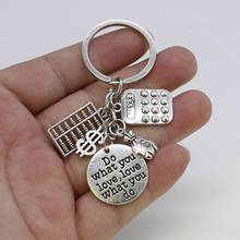 1 piece of antique  keychain "do what you like, love what you do" keychain, computer count beads bag keychain, office acco 2024 - buy cheap