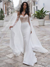 Beach Wedding Dresses Mermaid Sweetheart Chiffon Beaded Backless Dubai Arabic Wedding Gown Bridal Dress Vestido De Noiva 2024 - buy cheap
