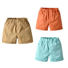 Calções casuais de meninos para crianças pequenas, calções de verão de cintura alta com elástico, 3 cores, para 1 a 8 anos 2024 - compre barato